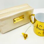 kit Necessaire luxo + caneca metalizada