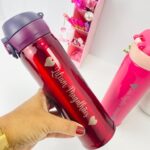 Garrafa Térmica com botão válvula 400ml com personalização laser
