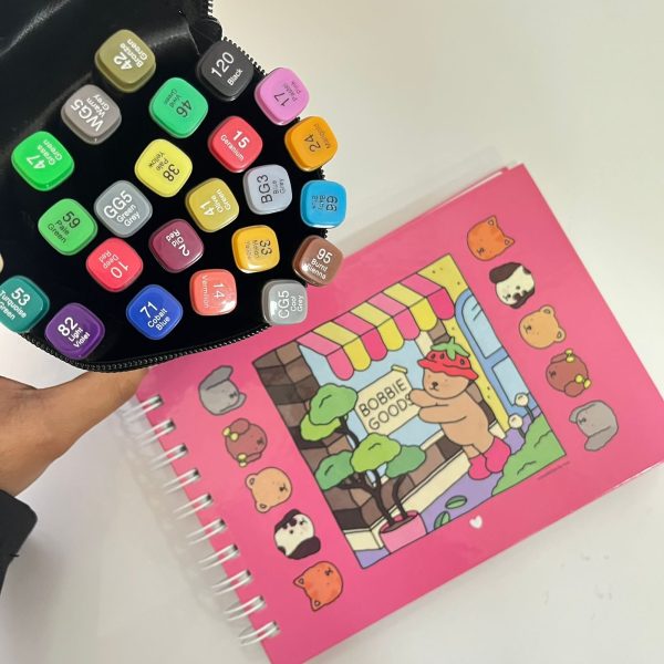 Kit Canetas para Colorir 24 Cores + Livro de Colorir Ursinho - Imagem 3