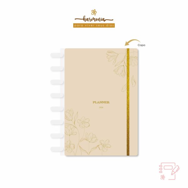 Planner de Discos Personalizado 2026 - Harmonia - Neutro - Imagem 1