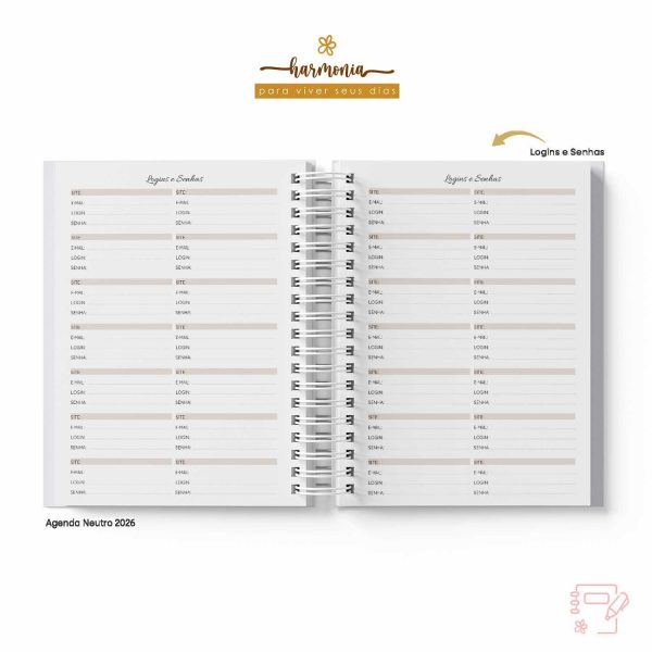 Agenda Personalizada 2026 - Harmonia - Neutro - Imagem 13