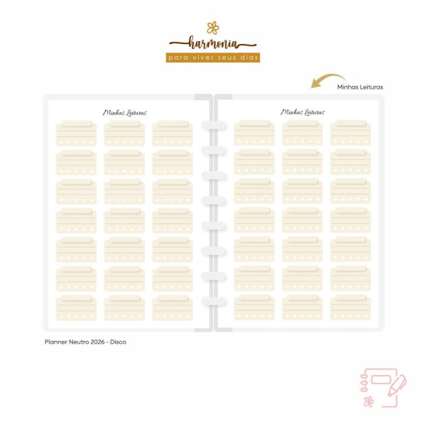 Planner de Discos Personalizado 2026 - Harmonia - Neutro - Imagem 22