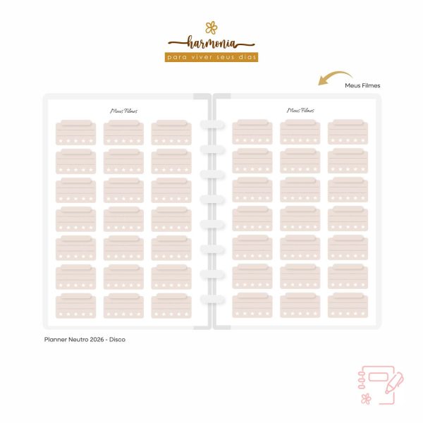 Planner de Discos Personalizado 2026 - Harmonia - Neutro - Imagem 23