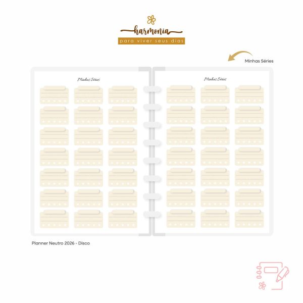 Planner de Discos Personalizado 2026 - Harmonia - Neutro - Imagem 24