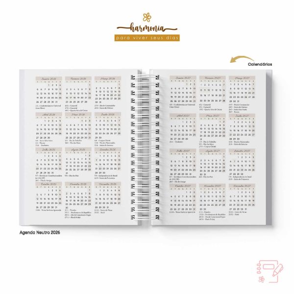 Agenda Personalizada 2026 - Harmonia - Neutro - Imagem 6