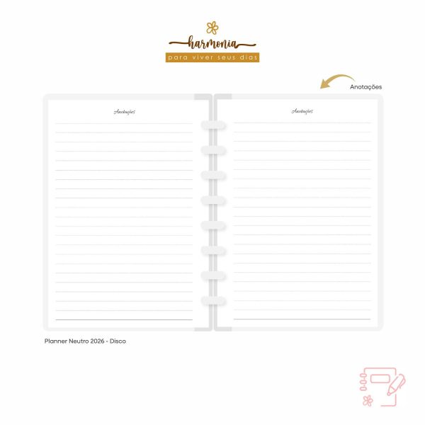 Planner de Discos Personalizado 2026 - Harmonia - Neutro - Imagem 29