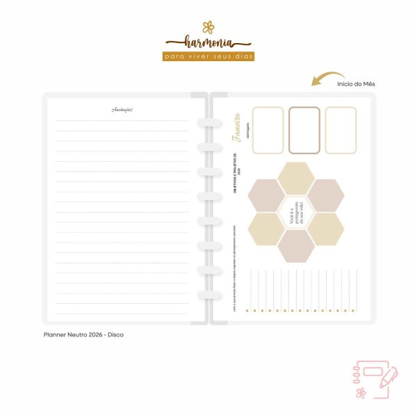 Planner de Discos Personalizado 2026 - Harmonia - Neutro - Imagem 30