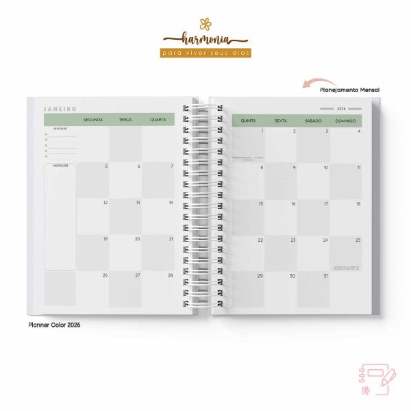 Planner Personalizado 2026 - Harmonia - Color - Imagem 33