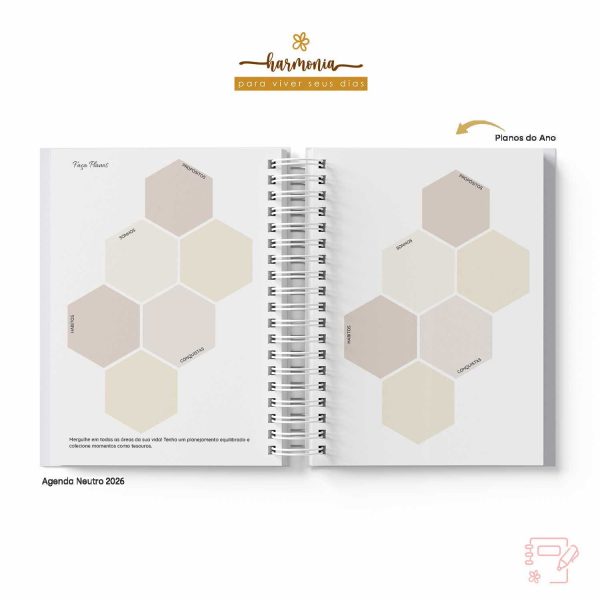 Agenda Personalizada 2026 - Harmonia - Neutro - Imagem 9