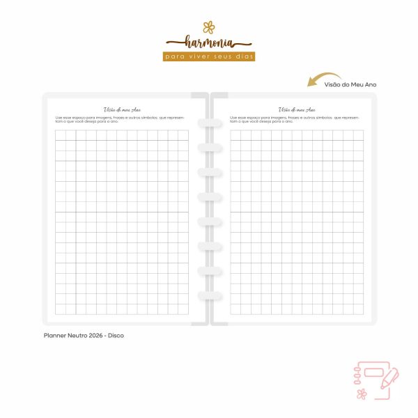 Planner de Discos Personalizado 2026 - Harmonia - Neutro - Imagem 17