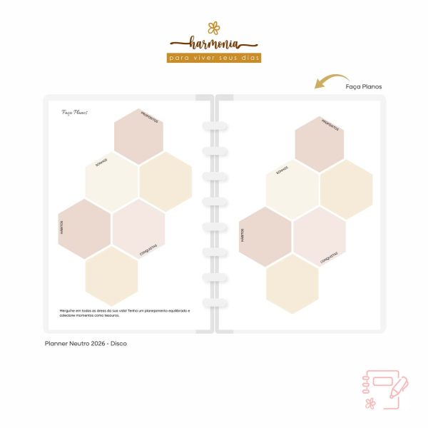 Planner de Discos Personalizado 2026 - Harmonia - Neutro - Imagem 16