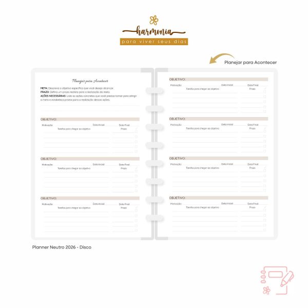 Planner de Discos Personalizado 2026 - Harmonia - Neutro - Imagem 18