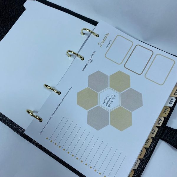 Planner Fichário em Couro - Harmonia - Neutro - Imagem 2